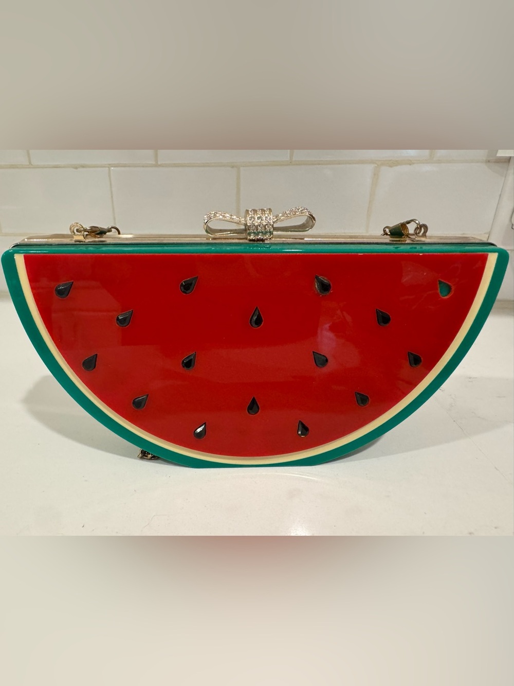 Novelty Watermelon Clutch Bag in Red & Green